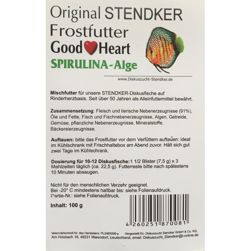 DISKUSZUCHT STENDKER PASTONE SPIRULINA 100g